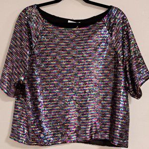 Luckylu Milano Multi Color Sequin Top NWT Size 42/US 6